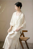 Kalina 2-Piece Embossed Overlay Cheongsam Set