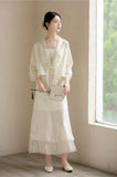 Kalina 2-Piece Embossed Overlay Cheongsam Set
