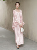 Lila Soft Pink Cheongsam Overlay or Slip Dress