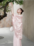 Lila Soft Pink Cheongsam Overlay or Slip Dress