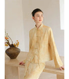 Matriarch Ginger Yellow Relaxed Fit Cheongsam Top