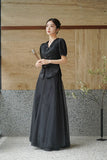 Octavia Black Slim Fit Cheongsam Top