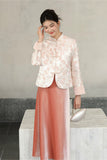 Larimar Light Powder Jacquard Cheongsam Coat