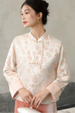 Larimar Light Powder Jacquard Cheongsam Coat