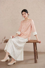 Gwen Pearl White A-Line Cheongsam Skirt