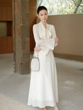 Ingrid Lace Knit Beige Cheongsam Dress