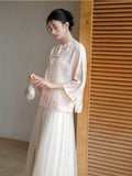 Yarrow Silk Embroidered Cheongsam Top