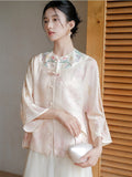 Yarrow Silk Embroidered Cheongsam Top