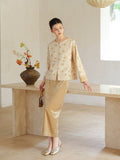 Wilhelma 2-Piece Embroidered Jacquard Cheongsam Set