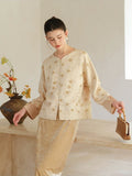 Wilhelma 2-Piece Embroidered Jacquard Cheongsam Set