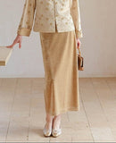 Wilhelma 2-Piece Embroidered Jacquard Cheongsam Set