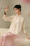 Gianna Jacquard Mulberry Silk Cheongsam Top