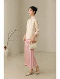 Gianna Jacquard Mulberry Silk Cheongsam Top