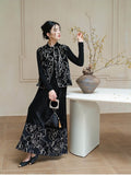 Felicity 2-Piece Black Jacquard Cheongsam Set