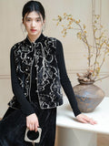 Felicity 2-Piece Black Jacquard Cheongsam Set