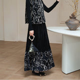 Felicity 2-Piece Black Jacquard Cheongsam Set