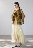 Lara Yellow Jacquard Vest Cheongsam