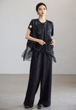 Ophelia 2-Piece Black Embroidered Cheongsam Vest
