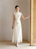 Haute Apricot Gold Slim Fit Cheongsam Dress