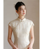 Tara Jinyao Apricot Slim Fit Cheongsam
