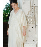 Lea Cloudy Apricot Jacquard Cheongsam Dress
