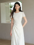Patrician Moon White Lace Embroidery Cheongsam Dress