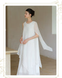 Viviana Wind White Ramie Cheongsam Dress