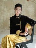 Yolanda 2-Piece Velvet Jacquard Cheongsam Set