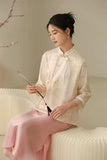 Gianna Jacquard Mulberry Silk Cheongsam Top