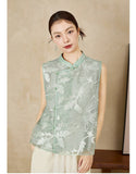 Prestige Green Floral Embroidered Cheongsam Top