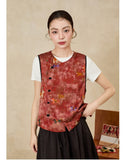Bianca Red Jacquard Cheongsam Vest