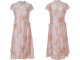 Anastasia Green Pink Embroidered Cheongsam Dress