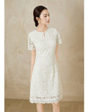 Duchess Beige Lace Cheongsam Dress