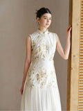 Haute Apricot Gold Slim Fit Cheongsam Dress
