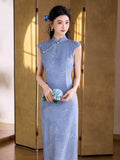 Georgina Sky Blue Lace Cheongsam Dress