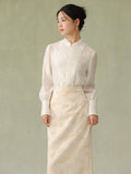 Velvet Cloud White Lightweight Cheongsam Top