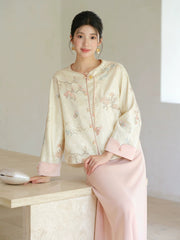 Brocade Embroidered Cheongsam Top