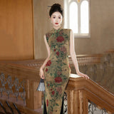 Johanna Sandalwood Sleeveless Cheongsam Dress