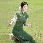 Zephyr Green Slim-Fit Cheongsam Dress
