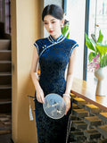 Katarina Blue High-Stretch Cheongsam Dress