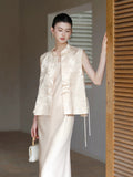 Vogue Vest Light Pink Apricot Cheongsam