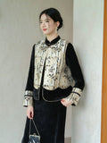 Natasha Black Gold Jacquard Cheongsam Vest