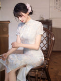 Summit Monet Flower Jacquard Cheongsam
