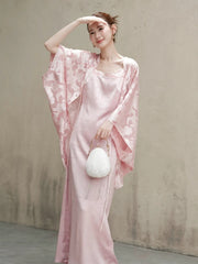 Lila Soft Pink Cheongsam Overlay or Slip Dress