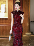 Liora Floating Flower Moon Rose Cheongsam Dress