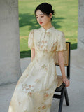 Villa Print Cheongsam Dress