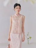 Willa Pink Embroidered Slip Dress Cheongsam
