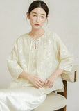 Lily Beige Sequin Embroidered Cheongsam Coat