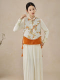 Pinnacle Orange Vest Modern Cheongsam