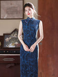 Kaida Navy Lace Cheongsam Dress